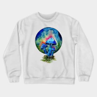 Toxic Blue Mushrooms Crewneck Sweatshirt